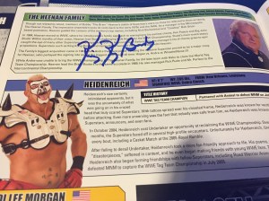 Bundy autograph under "Heenan Family" entry in WWE Encyclopedia, Vol. 2