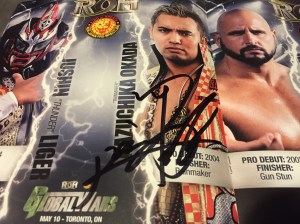 Okada autograph in program