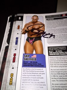 Rybback autograph under "Skip Sheffield" entry in "WWE Encyclopedia, Vol. 2"