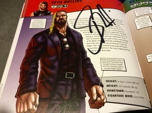 Seth Rollins autograph in "WWE Ultimate Superstar Guide"